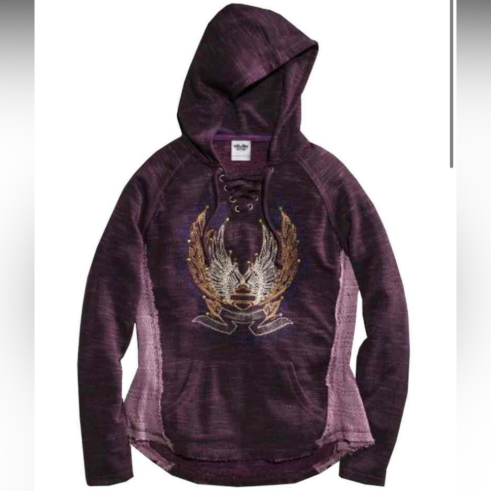Harley-Davidson Women's Embroidered Sweater French Terry Pullover - S